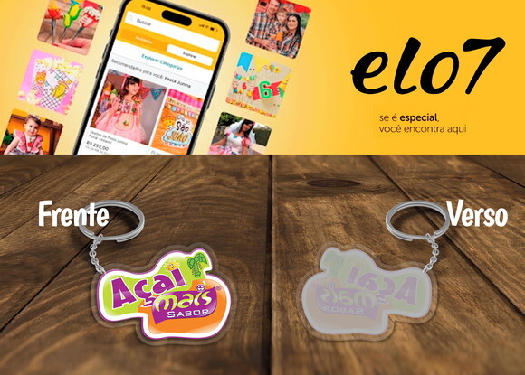 Chaveiros Personalizados Açaí com Sua Logo