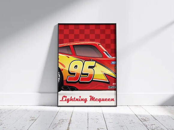 Conjunto de 03 Quadros Filme Carros Mcqueen