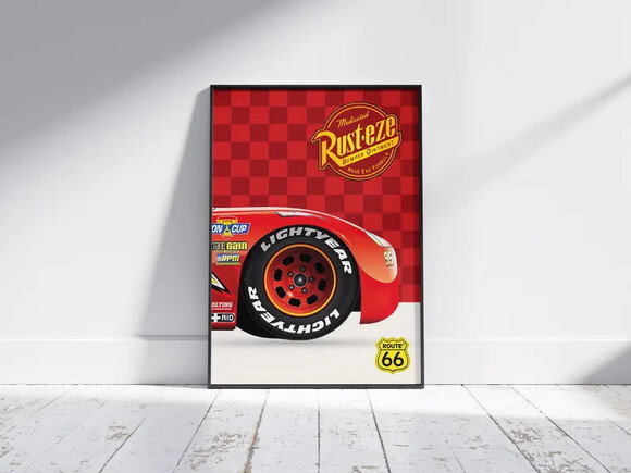 Conjunto de 03 Quadros Filme Carros Mcqueen