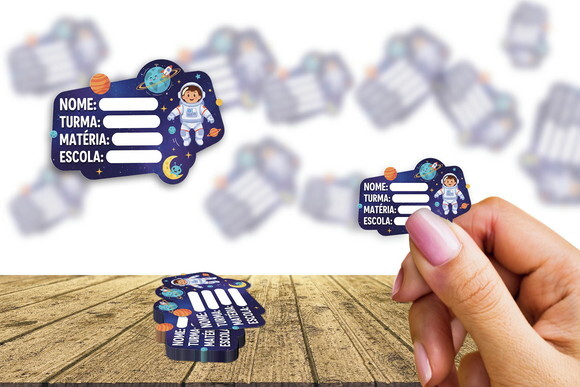 Etiqueta Escolar Astronauta Kit 30 Unidades