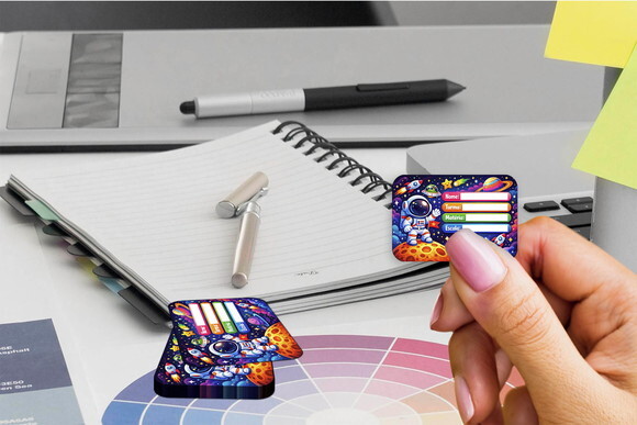 Etiqueta Escolar Astronauta Kit 30 Unidades
