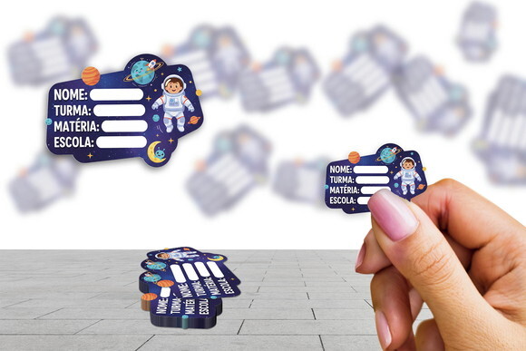 Etiqueta Escolar Astronauta Kit 30 Unidades