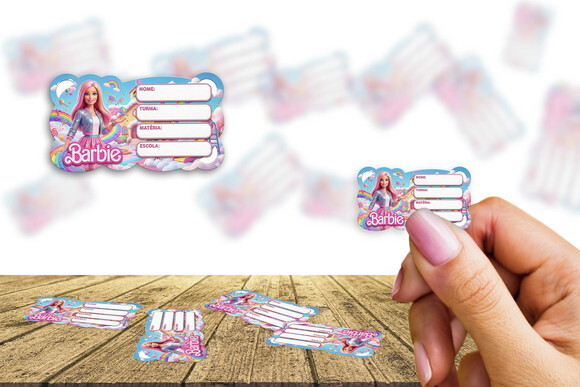 Etiqueta Escolar Barbie Kit 30 Unidades