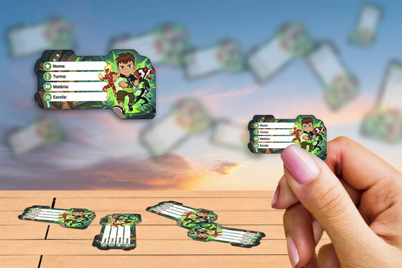 Etiqueta Escolar Ben 10 Kit 30 Unidades
