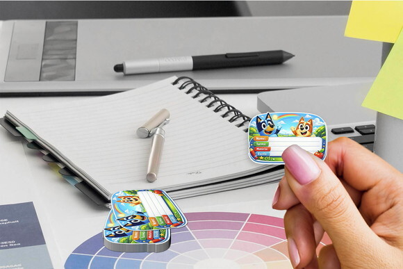 Etiqueta Escolar Bluey Bingo Kit 30 Unidades