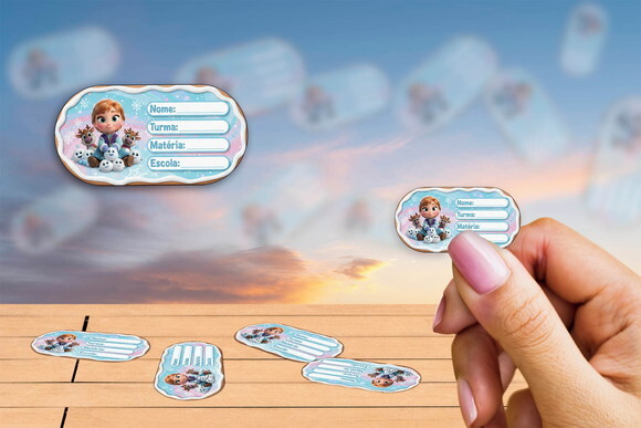 Etiqueta Escolar Frozen Kit 30 Unidades