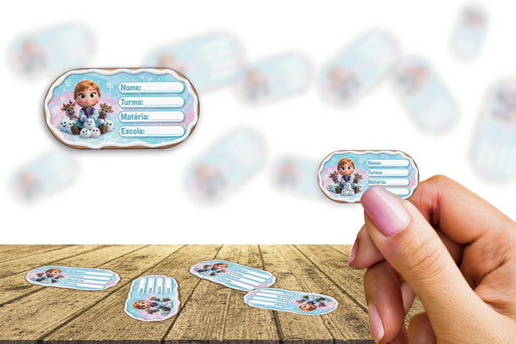 Etiqueta Escolar Frozen Kit 30 Unidades