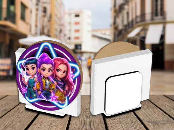 Kit 05 Porta Guardanapo Centro de Mesa Guerreiras Kpop