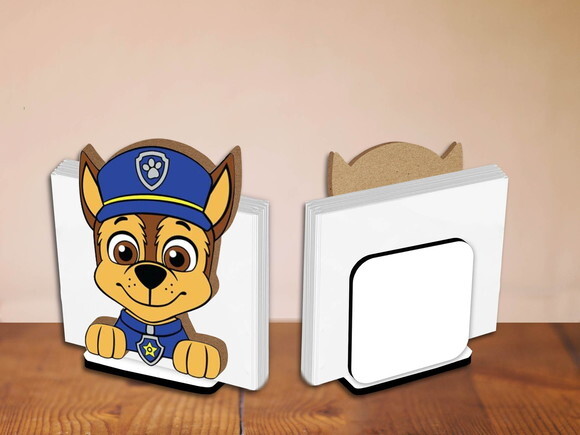 Kit 05 Porta Guardanapo Centro de Mesa Patrulha Canina Chase