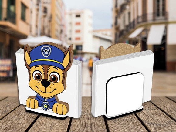 Kit 05 Porta Guardanapo Centro de Mesa Patrulha Canina Chase
