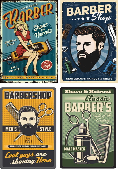 Kit 12 Placa Decorativa Barbearia Barber Shop