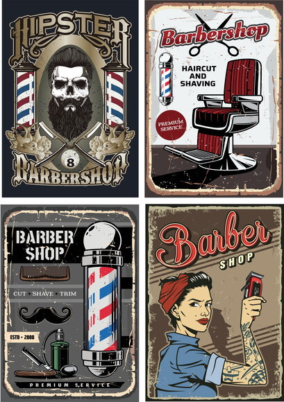 Kit 12 Placa Decorativa Barbearia Barber Shop