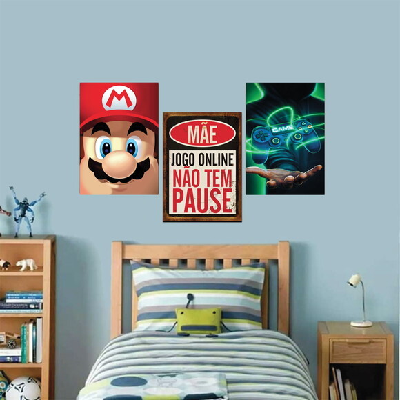 Kit 12 Placa Decorativa Gamer