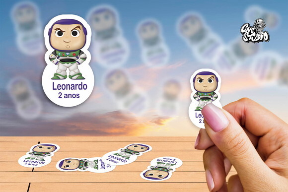 Kit Adesivos Personalizado com Nome Buzz Lightyear Toy Story