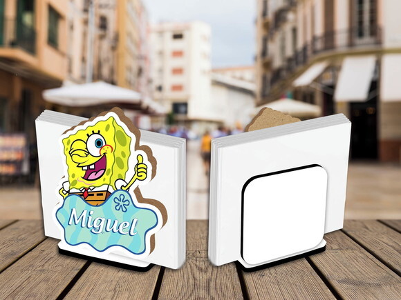 Kit Porta Guardanapo Centro de Mesa Bob Esponja