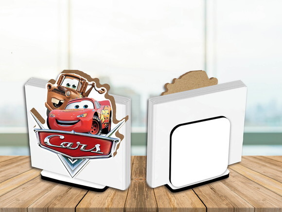 Kit Porta Guardanapo Centro de Mesa Carros Disney