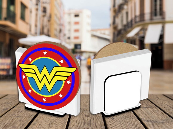 Kit Porta Guardanapo Centro de Mesa Mulher Maravilha
