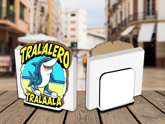 Kit Porta Guardanapo Centro de Mesa Tubarão Tralalero
