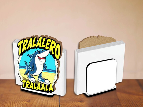 Kit Porta Guardanapo Centro de Mesa Tubarão Tralalero