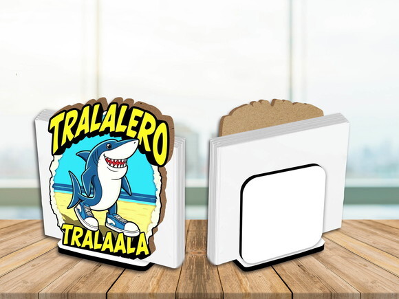 Kit Porta Guardanapo Centro de Mesa Tubarão Tralalero