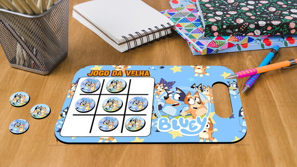 Lembrancinha Jogo da Velha e Lousa Bluey & Bingo