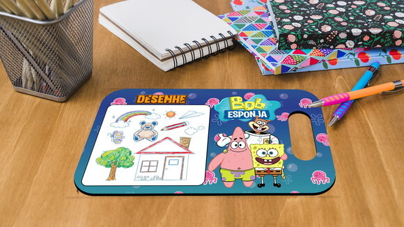 Lembrancinha Jogo da Velha e Lousa Bob Esponja