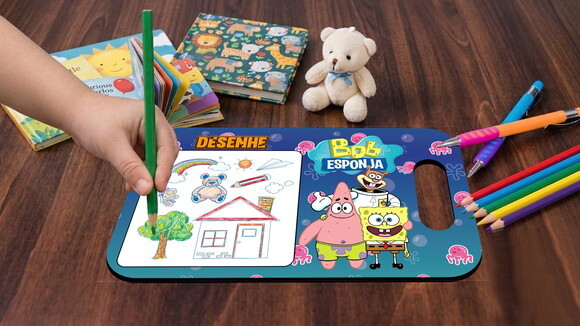 Lembrancinha Jogo da Velha e Lousa Bob Esponja