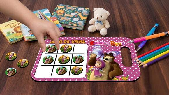 Lembrancinha Jogo da Velha e Lousa Marsha Eo Urso