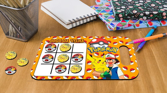 Lembrancinha Jogo da Velha e Lousa Pokemon