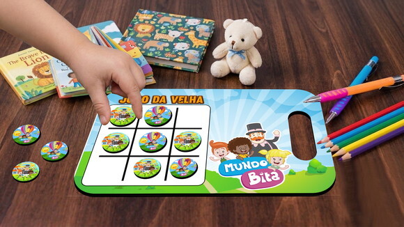 Lembrancinha Jogo da Velha e Lousa Mundo Bita