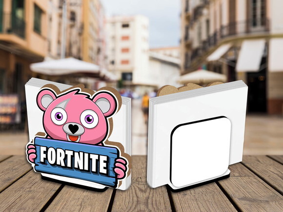 Porta Guardanapo Centro de Mesa Fortnite Urso Rosa