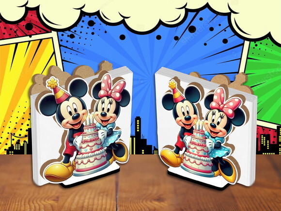 Porta Guardanapo Centro de Mesa Mickey e Minnie
