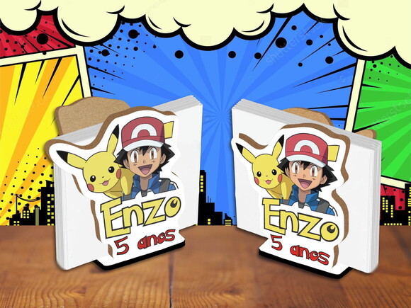Porta Guardanapo Centro de Mesa Pokemon Personalizado