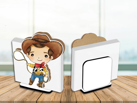 Porta Guardanapo Centro de Mesa Toy Story Aquarela Woody