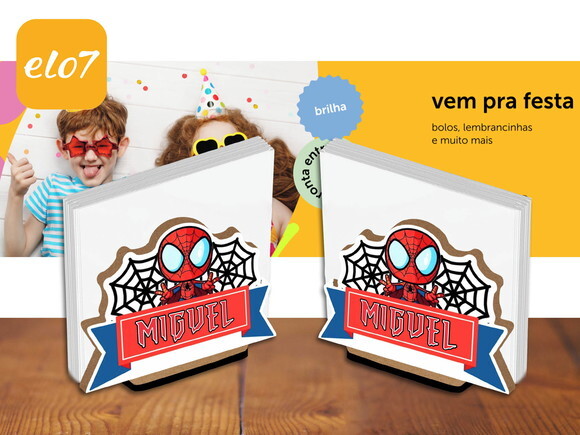 Porta Guardanapo Homem Aranha Kit 10 Unidades