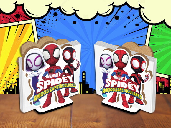 Porta Guardanapo Enfeite de Mesa Spidey e Seus Amigos