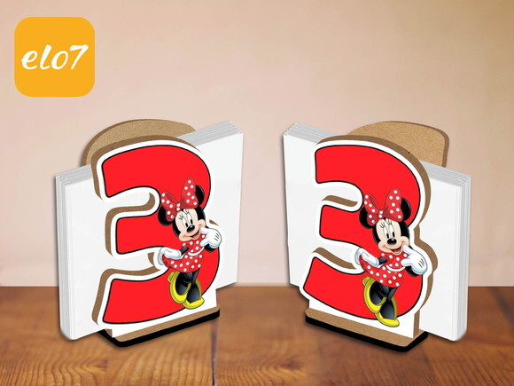 Porta Guardanapo Minnie Numeral Kit 10 Unidades