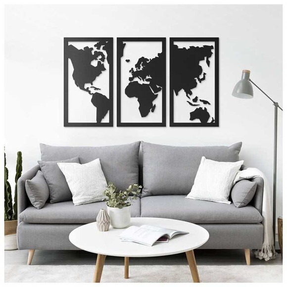 Quadro Escultura Parede Mapa Mundi