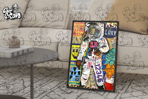 Quadro Pop Art Grafite Astronauta
