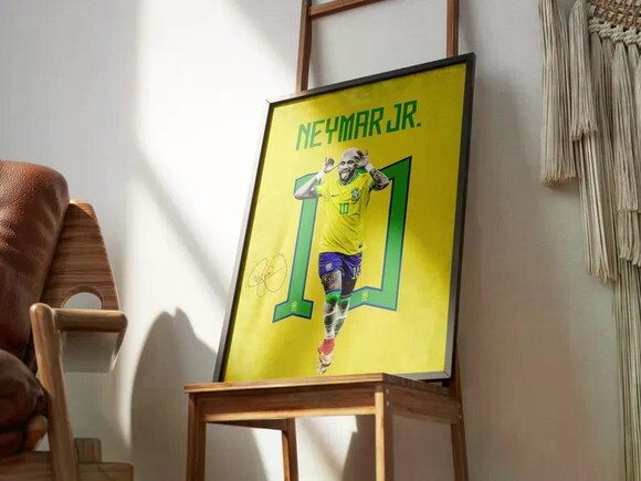 Quadros Futebol Ronaldo Messi Neymar Mbappé Haaland Yamal