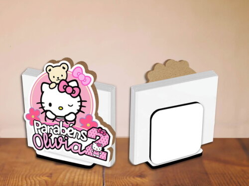 05 Porta Guardanapo Centro de Mesa Hello Kitty