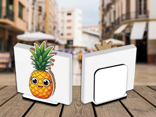 05 Porta Guardanapo Centro de Mesa Frutas Abacaxi