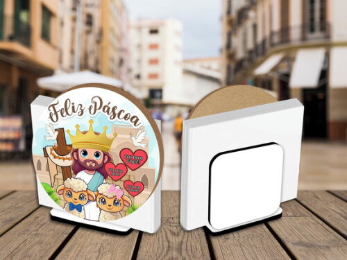 05 Porta Guardanapo Centro de Mesa Páscoa Menino Jesus