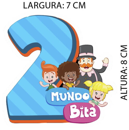 Adesivo Mundo Bita Numero 2 Kit 30 Unidades