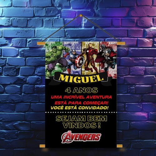 Banner Festa Infantil Avengers