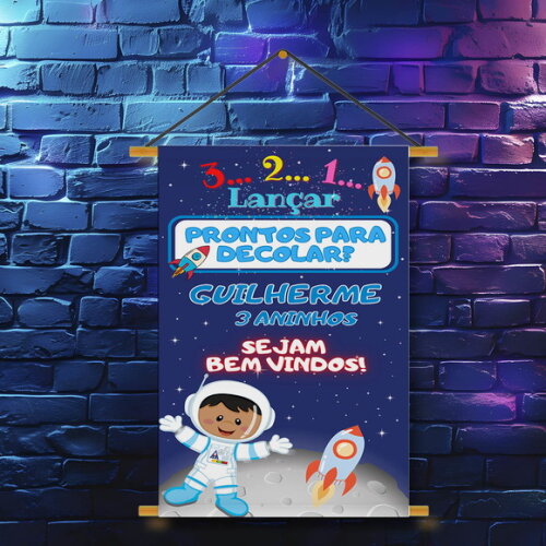 Banner Festa Infantil Astronauta