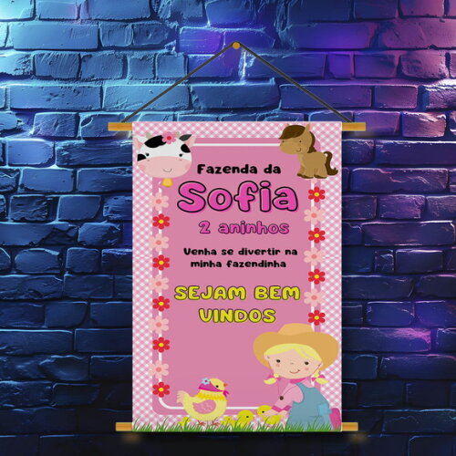 Banner Festa Infantil Fazendinha Menina
