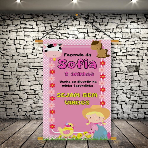 Banner Festa Infantil Fazendinha Menina