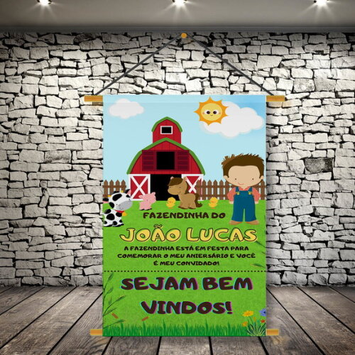 Banner Festa Infantil Fazendinha Menino