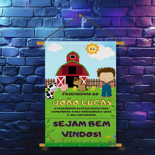 Banner Festa Infantil Fazendinha Menino